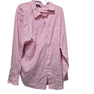 Daniel Cremieux XXL Stretch Linen Button Down Shirt Pink